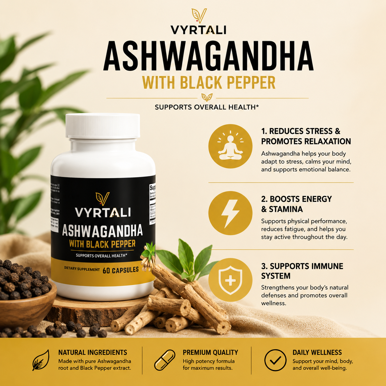 Vyrtali Ashwagandha with Black Pepper