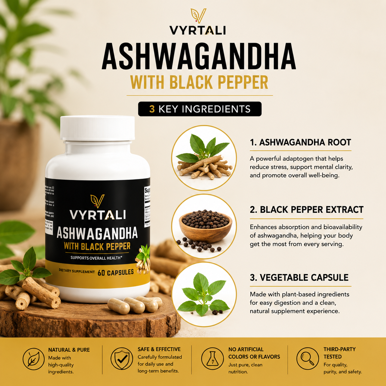 Vyrtali Ashwagandha with Black Pepper
