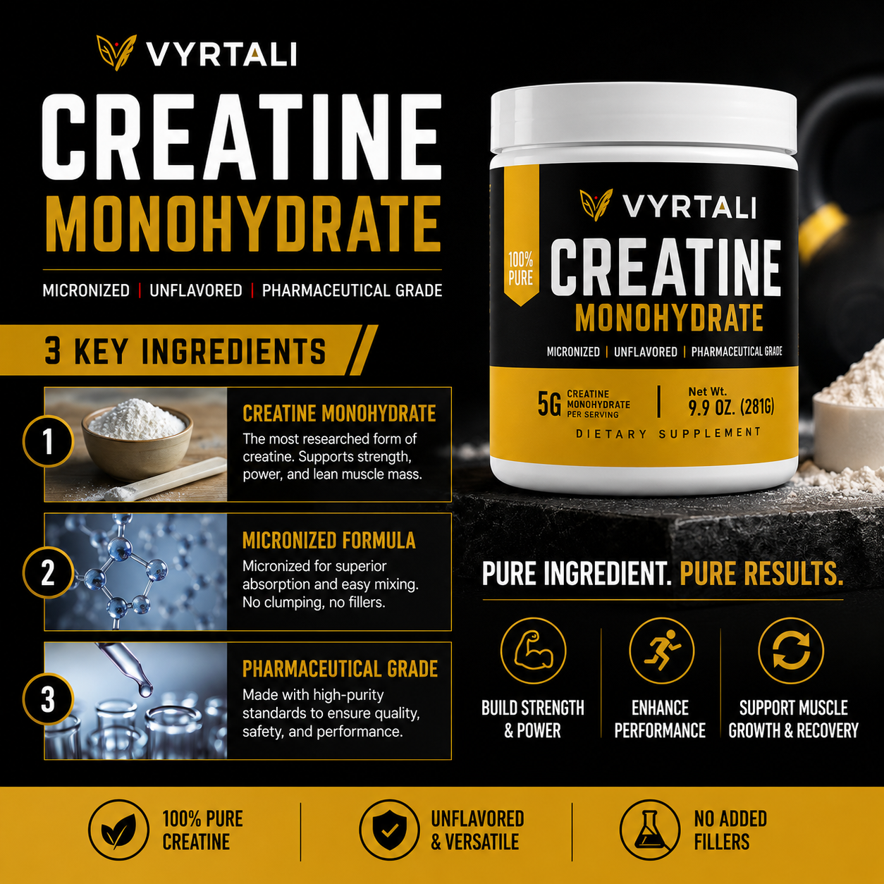 Vyrtali Creatine Monohydrate