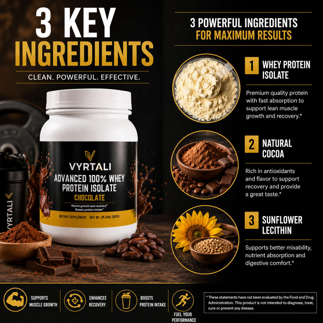 Vyrtali Advanced 100% Whey Protein Isolate (Chocolate)